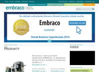 Webová stránka EMBRACO SLOVAKIA s.r.o.