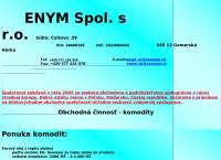 Webová stránka ENYM spol. s r.o.