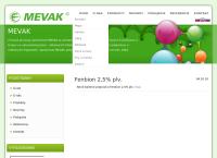 Webová stránka MEVAK a.s.