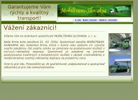 Webová stránka MOBILTRANS SLOVAKIA s.r.o.