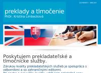 Webová stránka PhDr. Kristína Limbecková