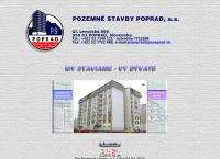 Webová stránka Pozemné stavby Poprad a.s.