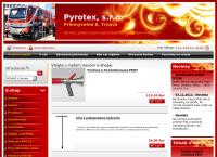Webová stránka Pyrotex, S.r.o.