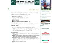 Webová stránka Les, Dom, Záhrada S.r.o.