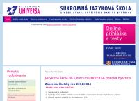 Webová stránka Rk Centrum Universa Banská Bystrica