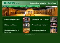 Webová stránka DESTIN a.s.