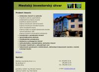 Webová stránka Mestský investorský útvar s.r.o.