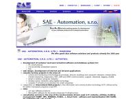 Webová stránka Sae - Automation S.r.o.
