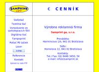 Webová stránka Samprint - Ga S.r.o.