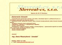 Webová stránka SLOVREAL - CS s.r.o.