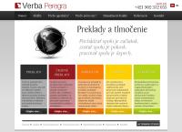 Webová stránka VERBA PEREGRA, s. r. o.