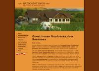 Webová stránka Penzión Gazdovský Dvor