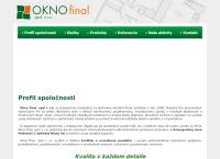 Webová stránka Okno Final, Spol .s.r.o.