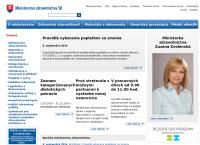 Webová stránka Ministerstvo zdravotníctva SR