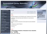 Webová stránka Gymnázium Janka Matúšku
