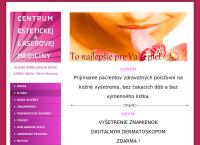 Webová stránka Centrum estetickej a laserovej medicíny Kožná ambulancia
