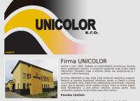 Webová stránka UNICOLOR, s.r.o. MARTIN