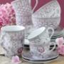 Kolekcia Kalamkari pink - hrnčeky, šálky, misky či dezertné taniere.